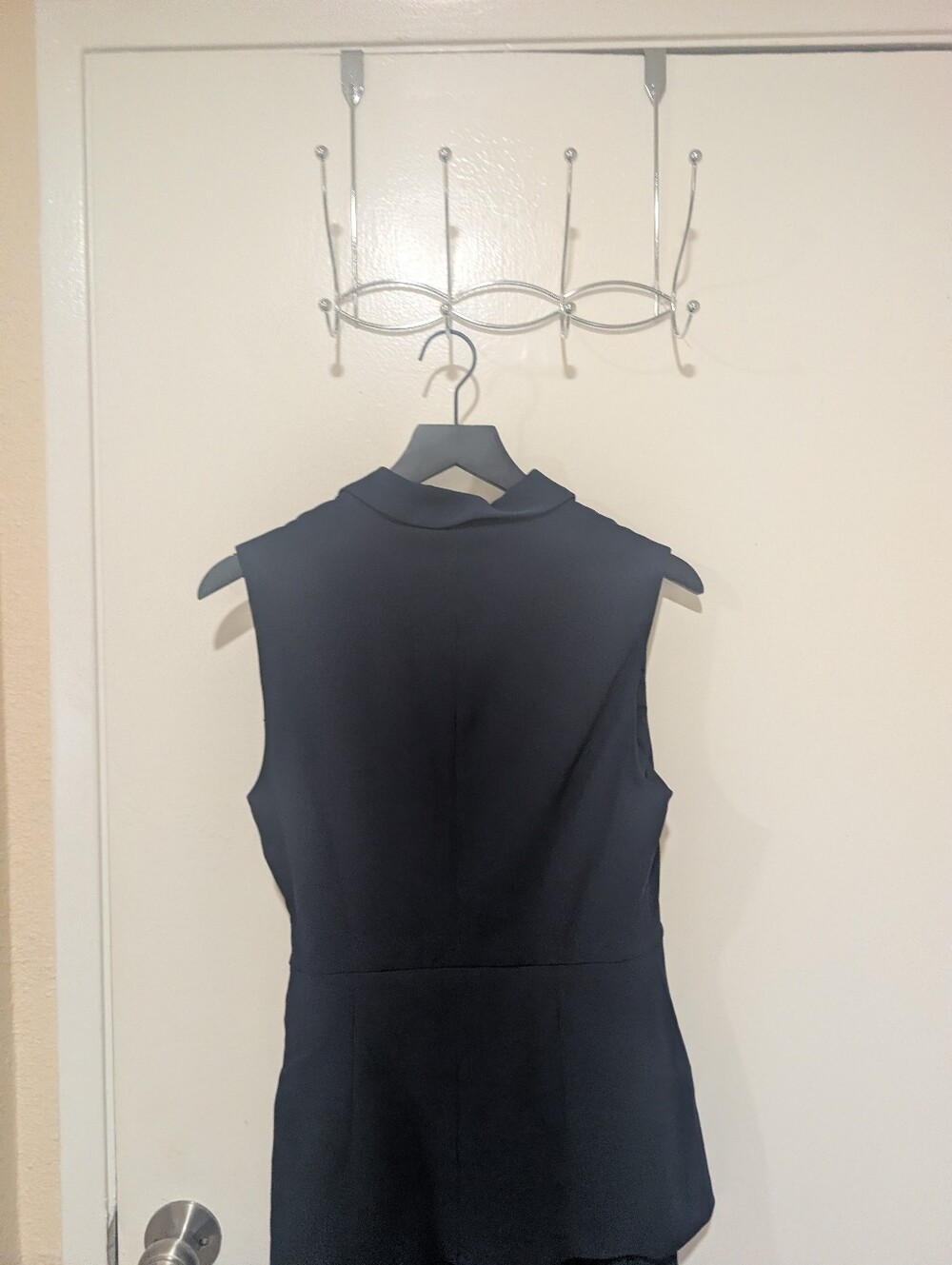 Commense NWT Navy Belted Pleated Sleeveless Blazer Dress - Picture 8 of 13